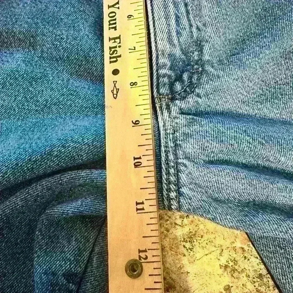 Flannel Lined LL Bean Mens Blue Jeans Actual 32x27 Straight Leg - Picture 8 of 16